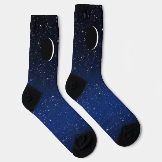 Starry Sky en Crescent Moon, Deep Blue Sokken (Rechts)