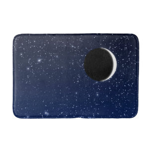 Starry Sky en Crescent Moon, Deep Blue tot Black Badmat