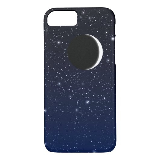 Starry Sky en Crescent Moon, Deep Blue tot Black Case-Mate iPhone Case (Achterkant)