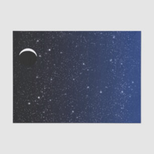 Starry Sky en Crescent Moon, Deep Blue tot Black Tissuepapier