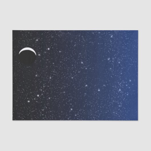 Starry Sky en Crescent Moon, Deep Blue tot Black Tissuepapier (Voorkant)