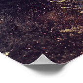 Starry Sky en Moon boven een bos Poster (Hoek)