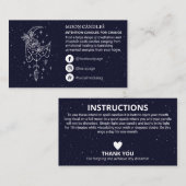Starry Sky Floral Moon Crystal Candle Spell Visitekaartje (Voorkant / Achterkant)