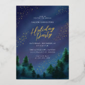 Starry Sky Gold Foil Vakantie Party Uitnodiging (Voorkant)