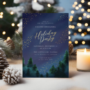 Starry Sky Gold Foil Vakantie Party Uitnodiging