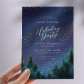 Starry Sky Gold Foil Vakantie Party Uitnodiging