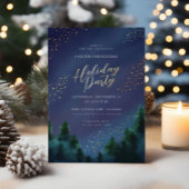 Starry Sky Gold Foil Vakantie Party Uitnodiging