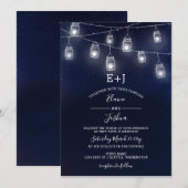 starry sky mason jars trouwuitnodigingen kaart (Voorkant / Achterkant)