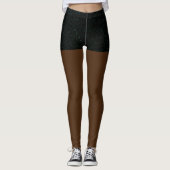 Starry Sky Moon Butt African-American Bare Legs Leggings (Voorkant)