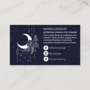 Starry Sky Moon Candle Spell Visitekaartje