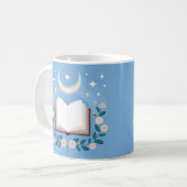 Starry Sky Moon Flowers Book Lover Classic Mug Koffiemok (Voorkant links)