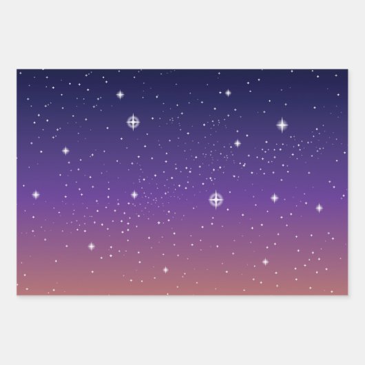 Starry Sky op Twilight Inpakpapier Vel (Voorkant 3)