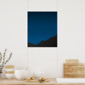 Starry Sky over bergen in het nachtse Poster (Keuken)