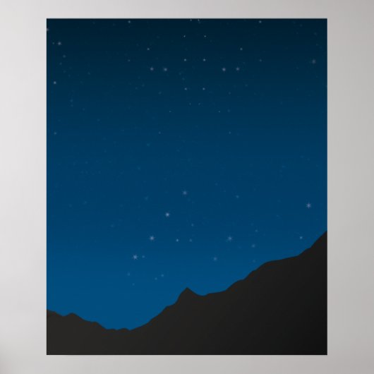 Starry Sky over bergen in het nachtse Poster (Voorkant)