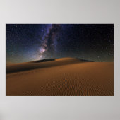Starry Sky over de woestijn van Sand Dunes Gobi Poster (Voorkant)