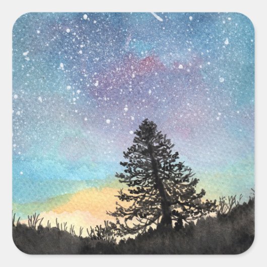 Starry Sky Vierkante Sticker (Voorkant)