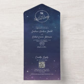 Starry Sky Wedding All In One Uitnodiging (Binnen)