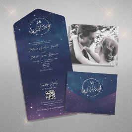 Starry Sky Wedding All In One Uitnodiging