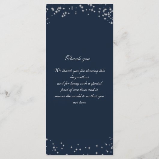 Starry Sky Wedding Menu (Achterkant)