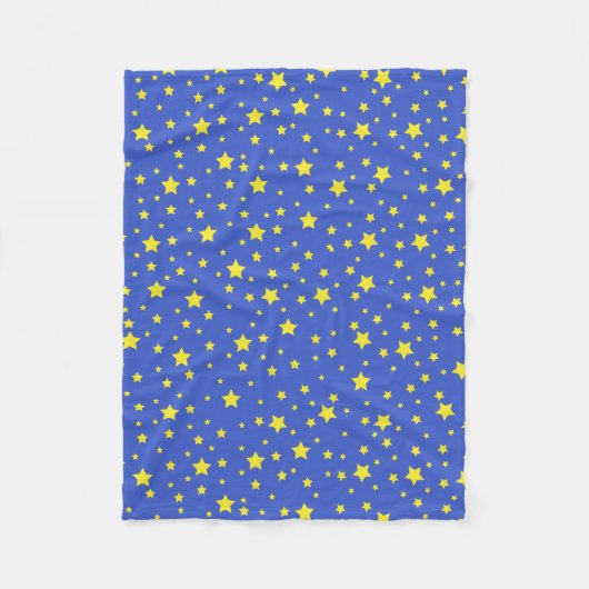 Starry Sky Yellow Stars Pretty Starlight Night Fleece Deken (Voorkant)