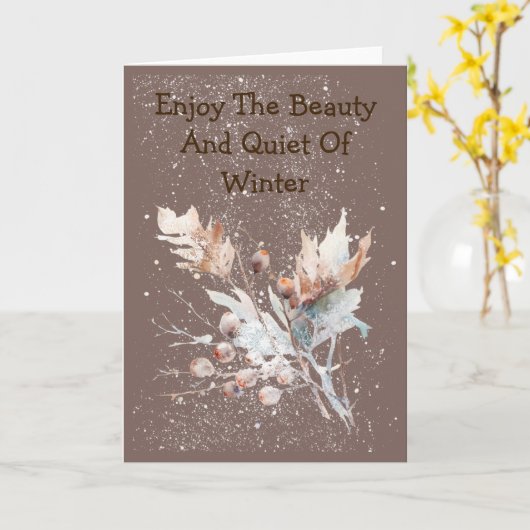Starry Snowfall Sweet Winter Card Kaart (Gele Bloem)