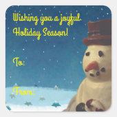 Starry Snowman Gift Label Stickers (Voorkant)