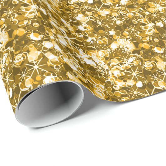 Starry Sparkly Gold kermas Cadeaupapier (Rol Hoek)