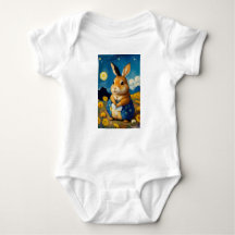Starry Spring Bunny Baby Body Suit