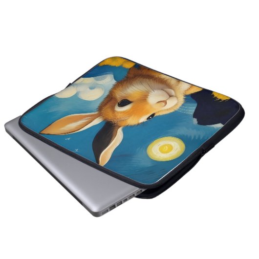 Starry Spring Bunny Electronics Bag Laptop Sleeve (Voorkant onderkant)