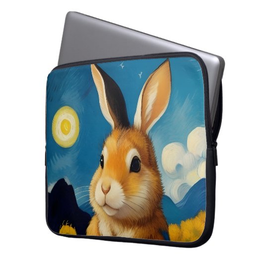 Starry Spring Bunny Electronics Bag Laptop Sleeve (Voorkant Links)