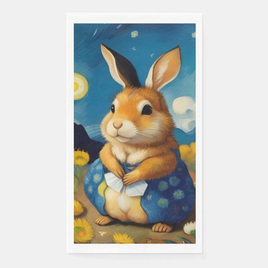 Starry Spring Bunny Guest Handdoeken Servet (Voorkant)