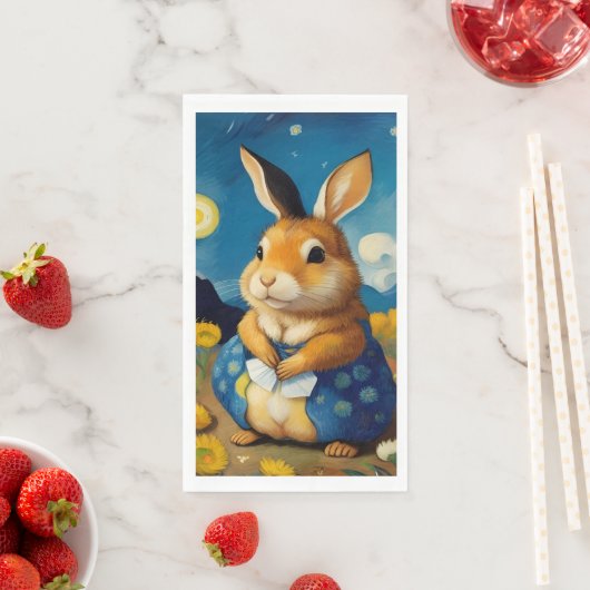 Starry Spring Bunny Guest Handdoeken Servet (Insitu)