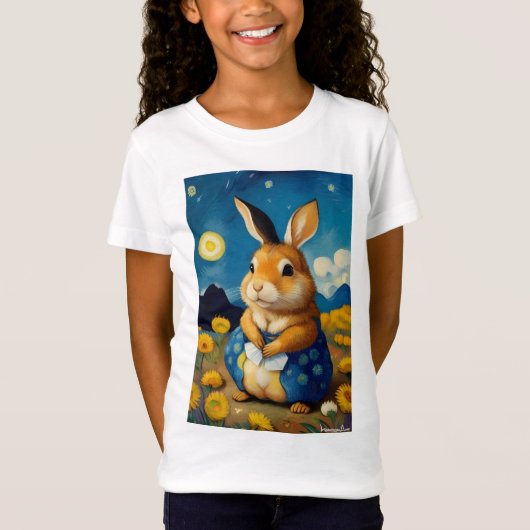 Starry Spring Bunny Kinder T-shirt (Voorkant)