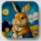Starry Spring Bunny Paper Bord