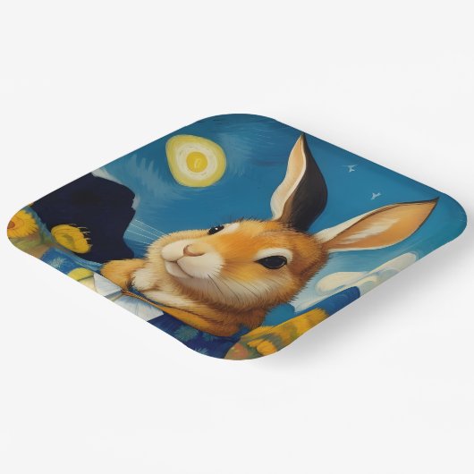 Starry Spring Bunny Paper Bord (Gebogen)
