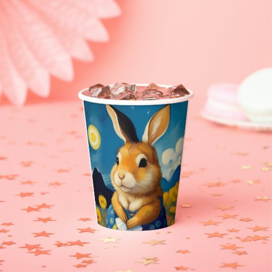 Starry Spring Bunny Paper Cup Papieren Bekers (Insitu)