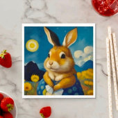 Starry Spring Bunny Paper Napkin Servet