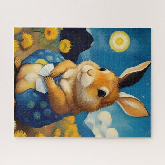 Starry Spring Bunny Puzzel Legpuzzel (Horizontaal)