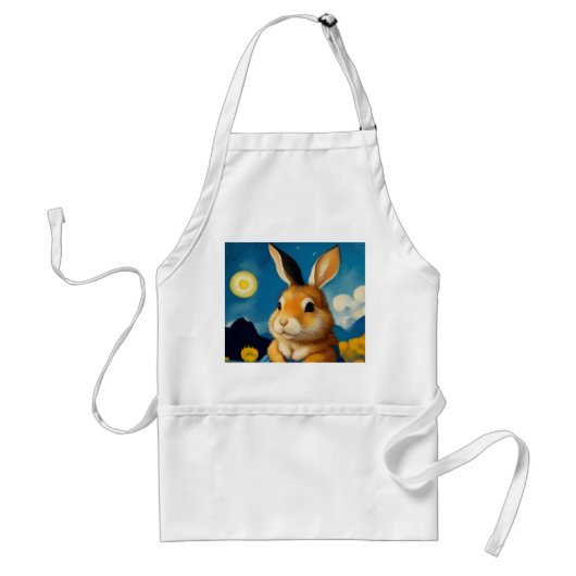 Starry Spring Bunny Standaard Schort (Voorkant)