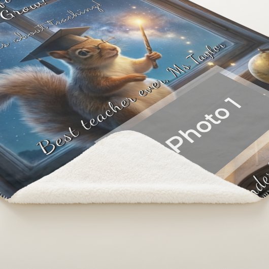 Starry Squirrel Teacher Appreciation Blanket Sherpa Deken (3/4)