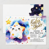 Starry Stardust Dreams Baby shower Kaart (Voorkant / Achterkant)