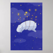 Starry Starry Hippo, een Illustratie van kinderen Poster (Voorkant)