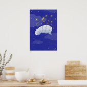 Starry Starry Hippo, een Illustratie van kinderen Poster (Keuken)