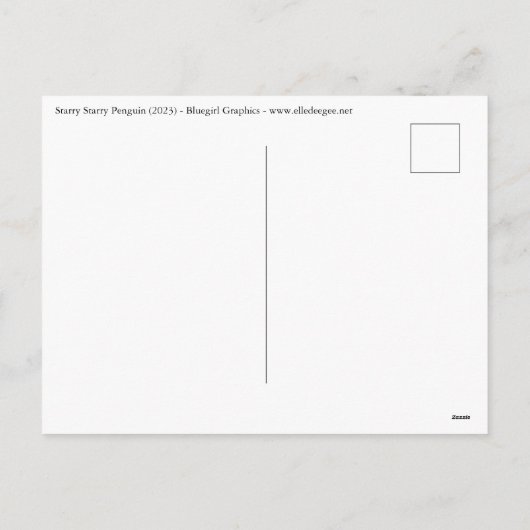 Starry Starry Penguin Holiday Briefkaart (Achterkant)