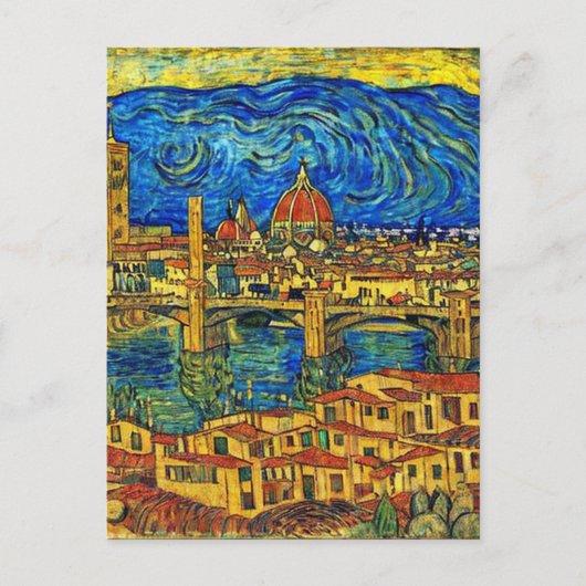 Starry Sterrennacht Florence Italië Briefkaart (Voorkant)