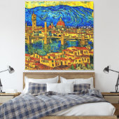 Starry Sterrennacht Florence Italië Canvas Afdruk (Insitu (Slaapkamer))