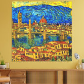 Starry Sterrennacht Florence Italië Canvas Afdruk (Insitu (Woonkamer))