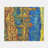 Starry Sterrennacht Florence Italië Fleece Deken (Voorkant (Horizontaal))