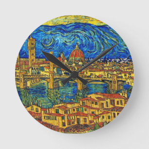 Starry Sterrennacht Florence Italië Ronde Klok