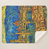 Starry Sterrennacht Florence Italië Sherpa Deken (Voorkant (horizontaal))